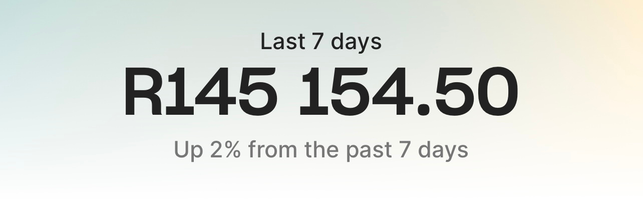Shopify sales figure for the last seven days